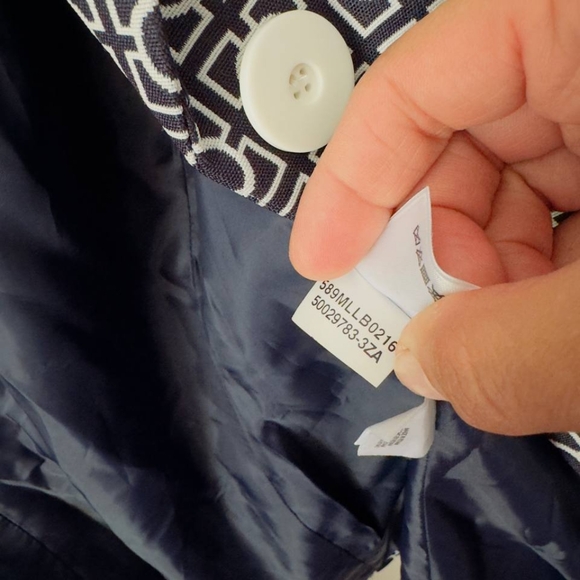 Le Suit Blazer Jacket Womens Size 4 Blue White - Picture 14 of 15